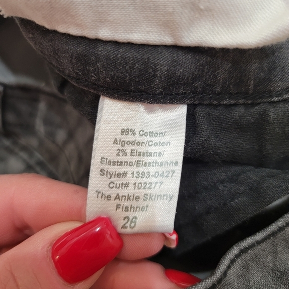 Current/Elliot the ankle skinny jeans- Gray fishnet. - Picture 8 of 15